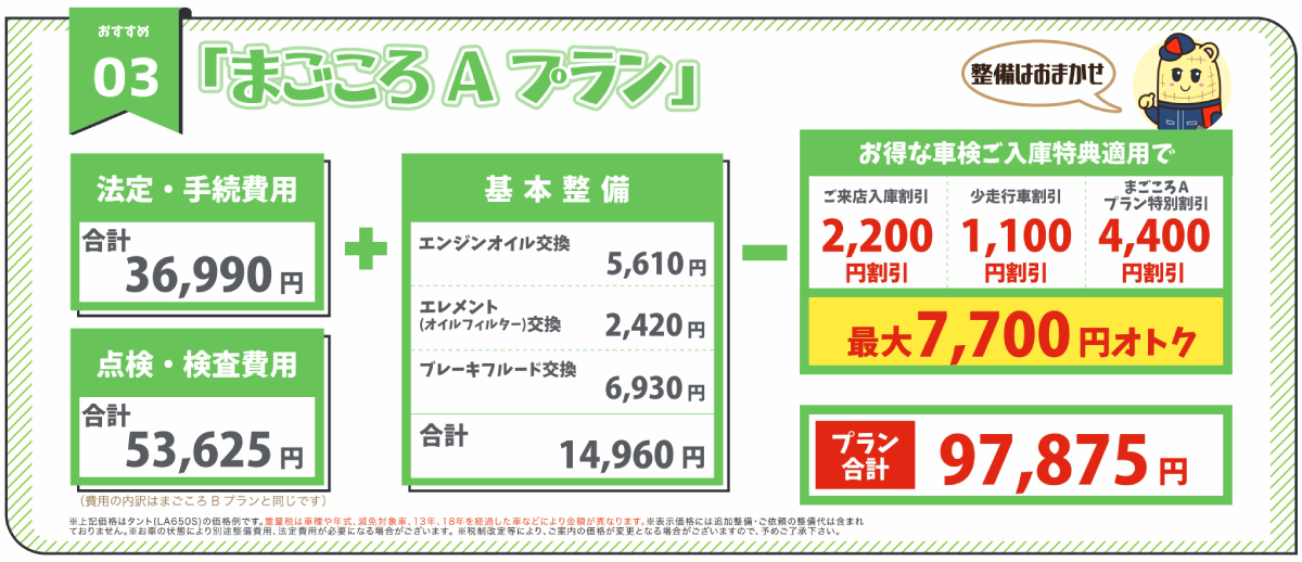 軽乗用車　まごころAプラン